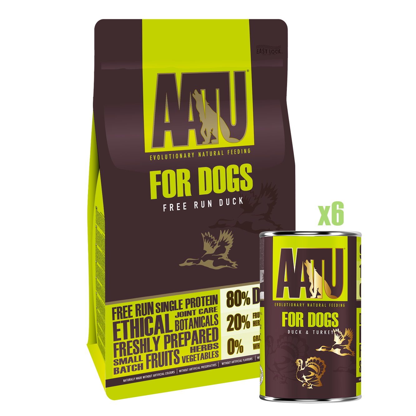 AATU for dogs free run duck bundle wet and dry